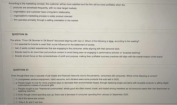 According to the marketing concept, the customer