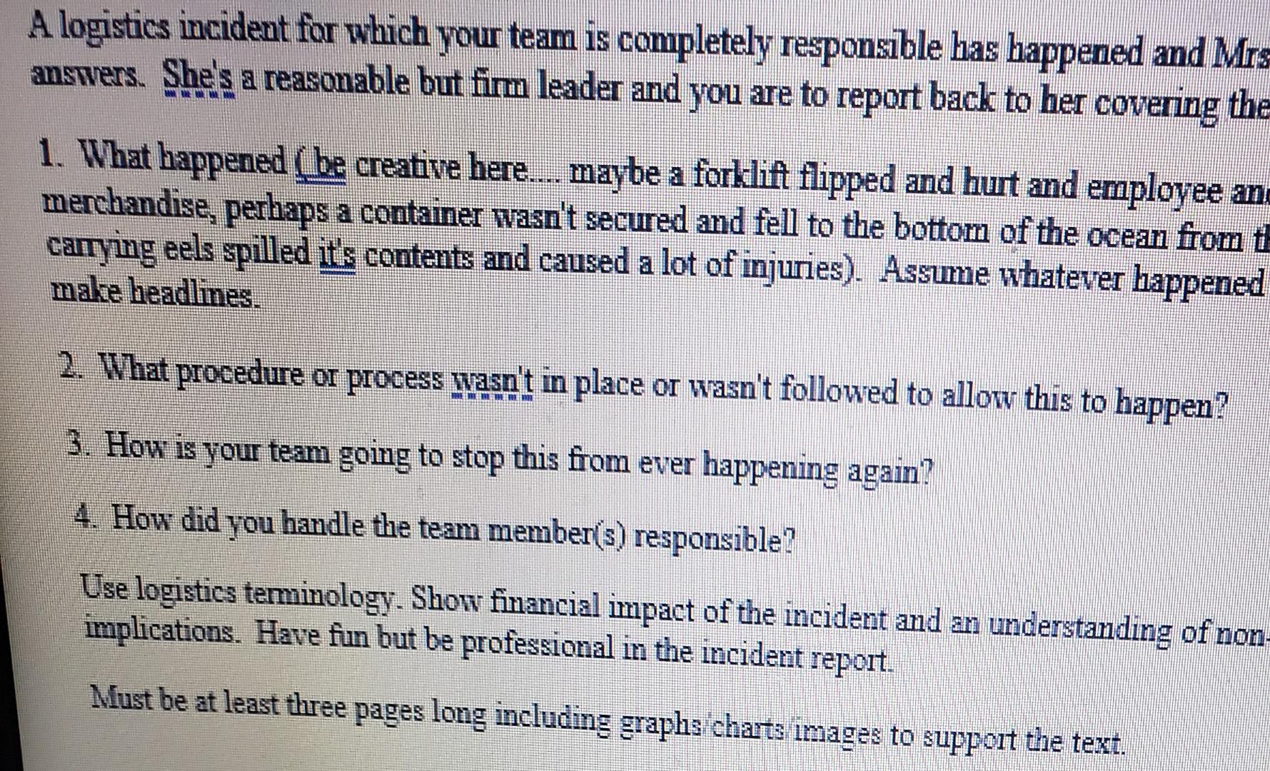 can I get some help with tjis please. A logistics