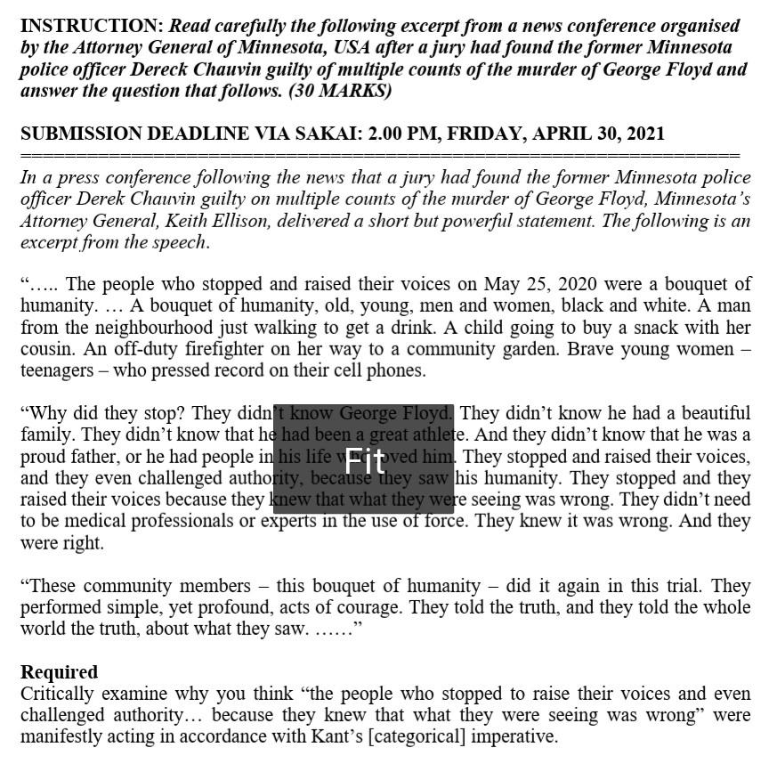 INSTRUCTION: Read carefully the following excerpt