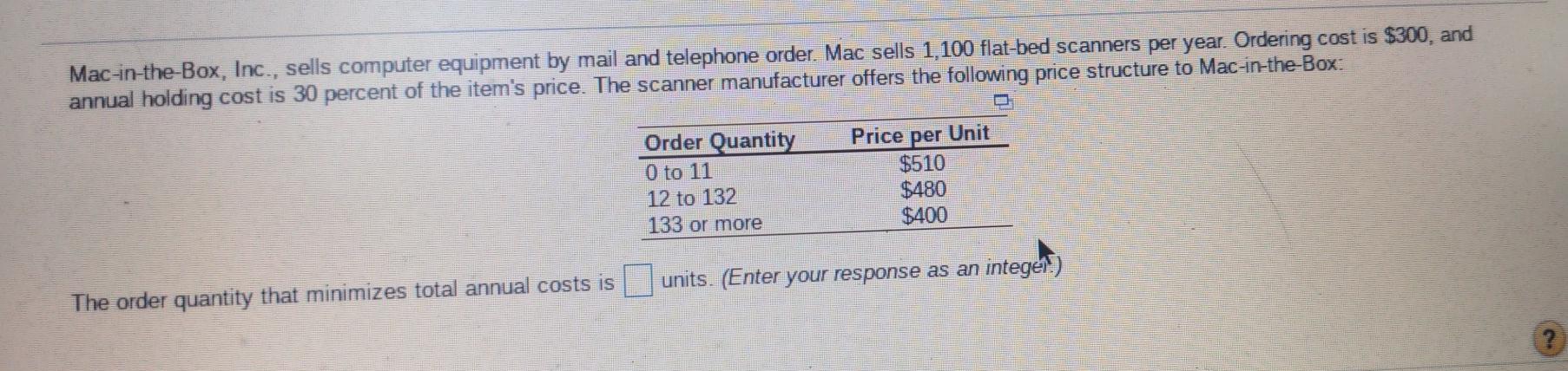 Mac-in-the-Box, Inc., sells computer equipment by