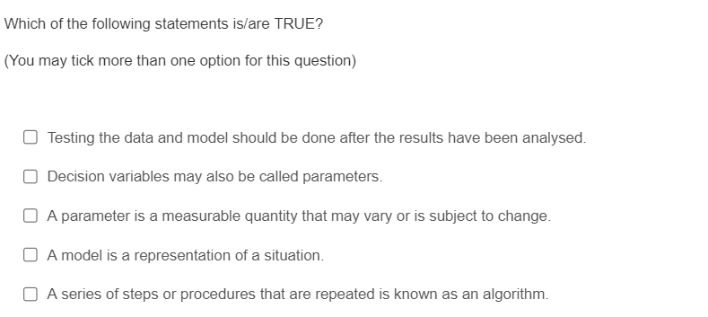 Which of the following statements is/are TRUE?
