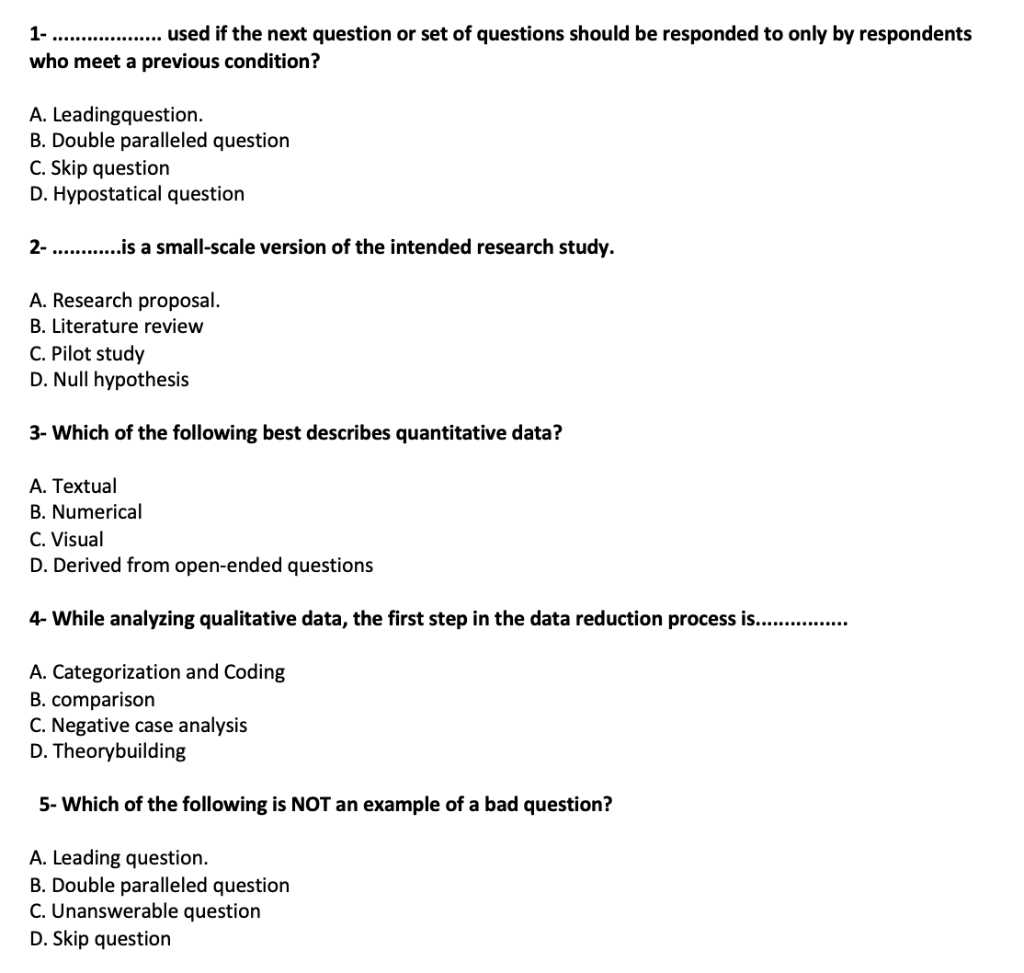1- ........... used if the next question or set