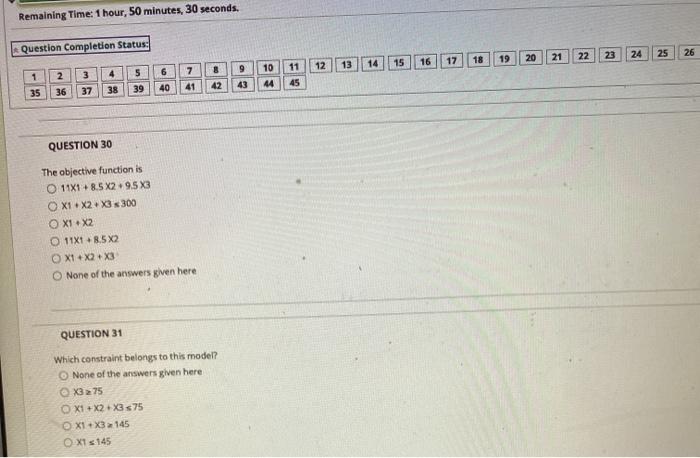QUESTION 26 Use the problem below to answer