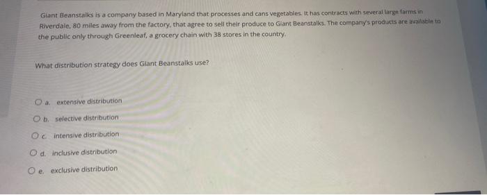 Giant Beanstalks is a company based in Maryland