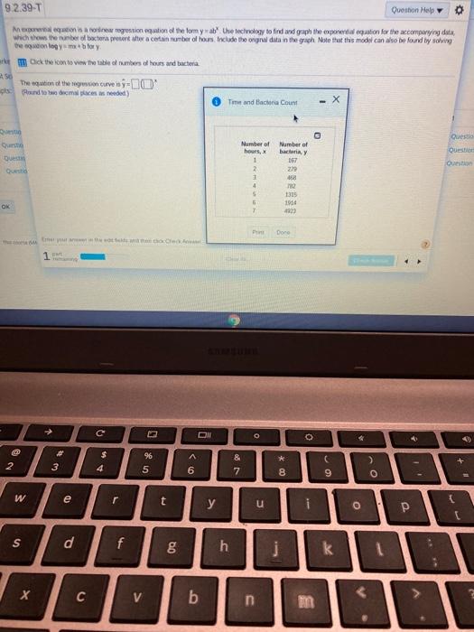 9.2.39-T Question Help Anar regressionation of