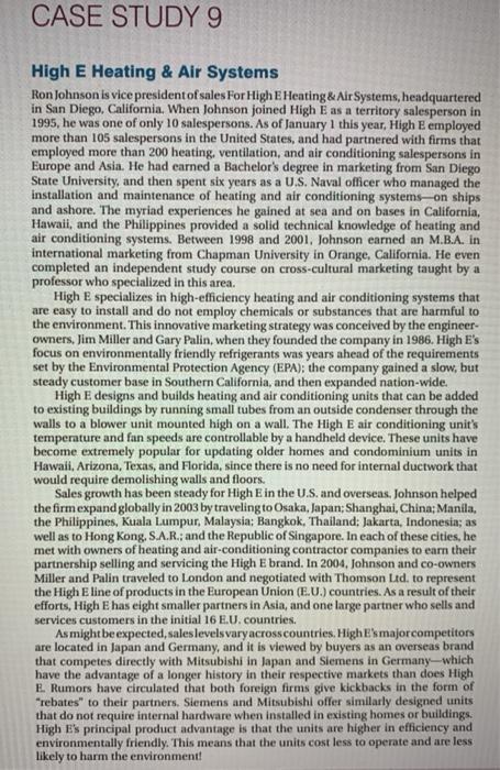 this is a case study question from sales