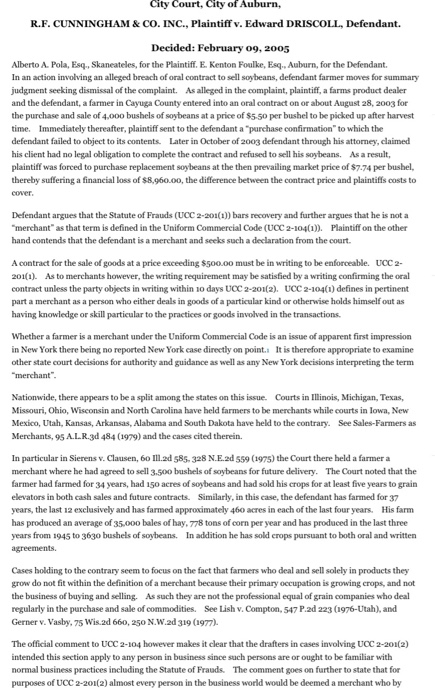 2) Read the Cunningham case and answer the