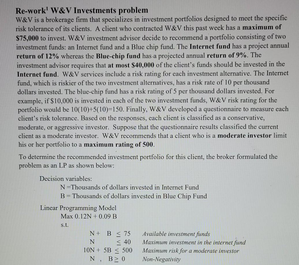 need f and g on second page a Re-work' W&V