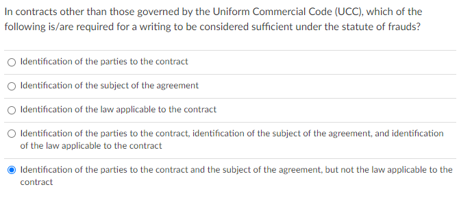 In contracts other than those governed by the