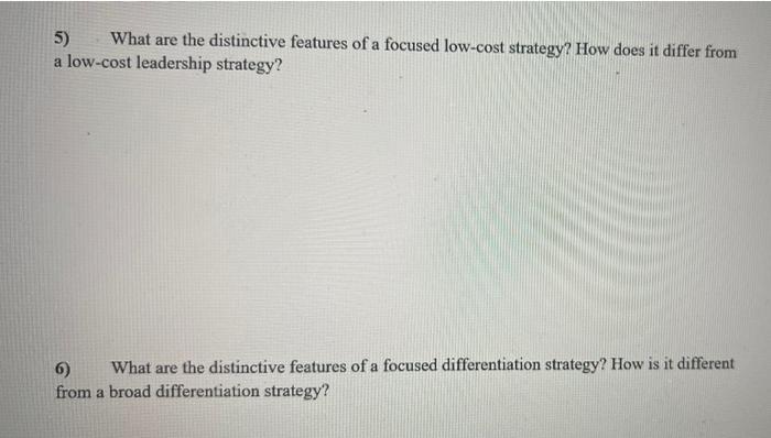 5) What are the distinctive features of a focused