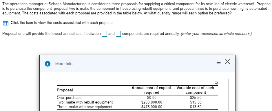 The operations manager at Sebago Manufacturing is