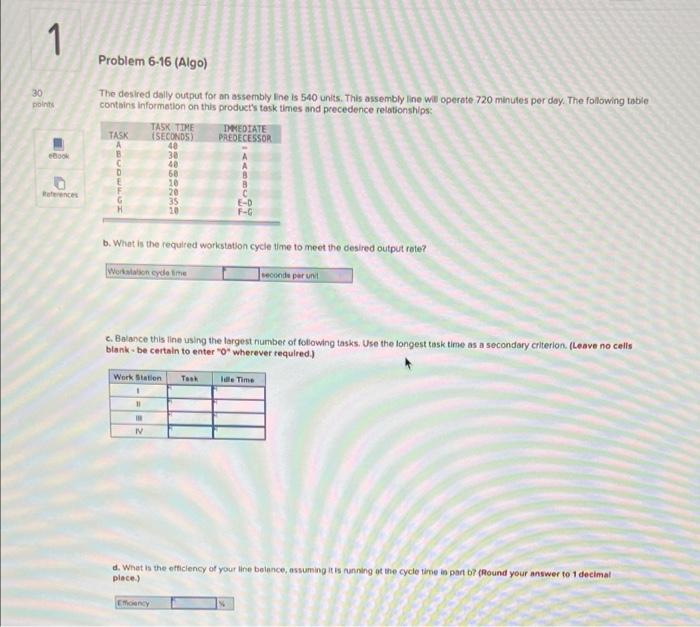 1 Problem 6-16 (Algo) 30 points The desired dally