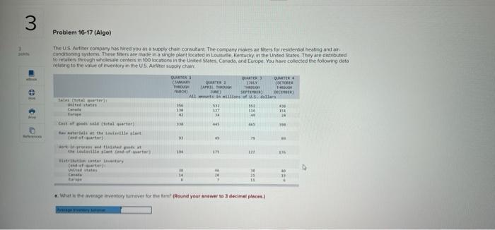 The U.S. Airfilter company has hired you as a