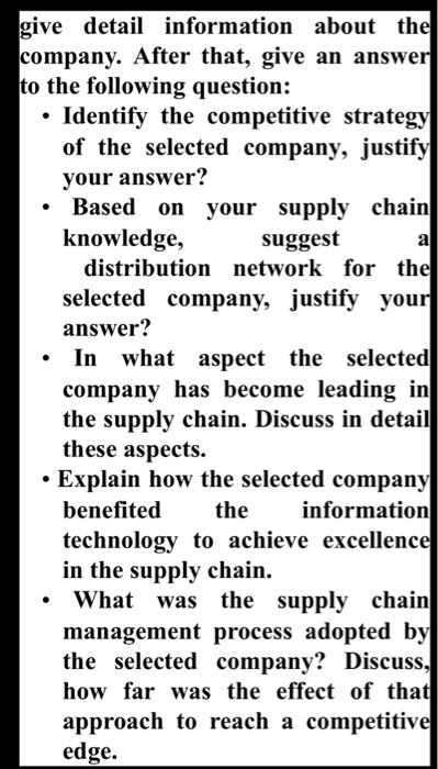 give detail information about the company. After