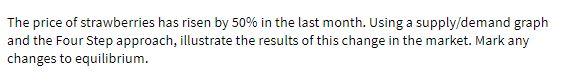 The price of strawberries has risen by 50% in the
