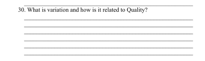 30. What is variation and how is it related to