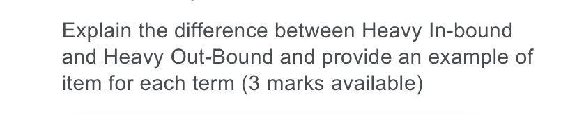 Explain the difference between Heavy In-bound and
