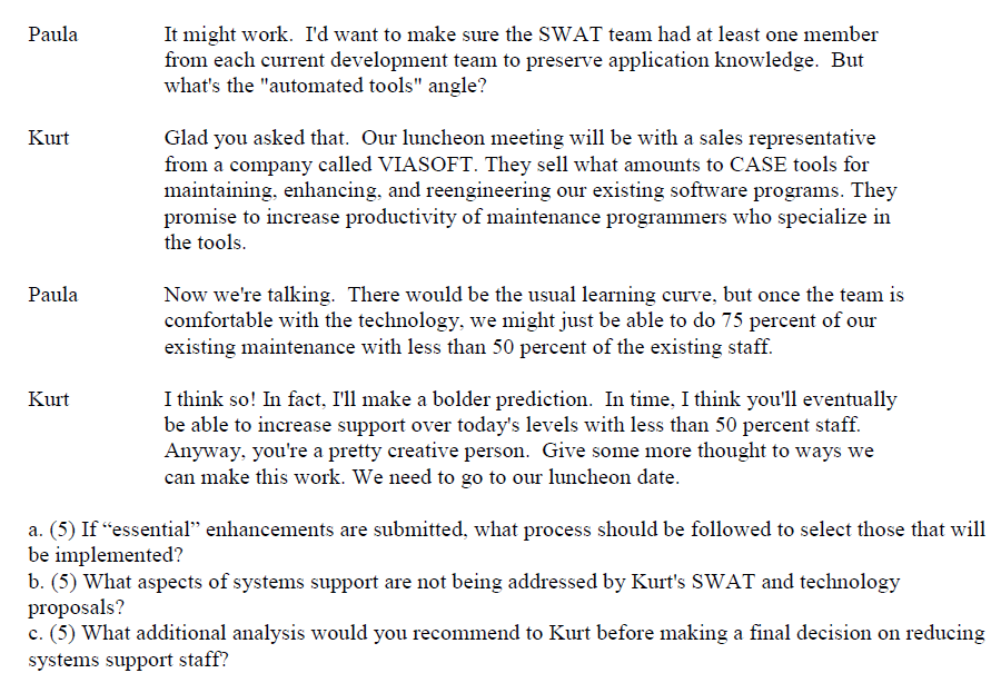 a. If "essential" enhancements are submitted,