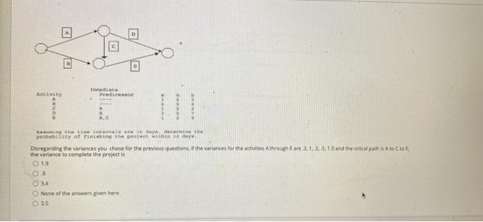 QUESTION 38 Formulas: ti = (a + 4m + by6 o2 =