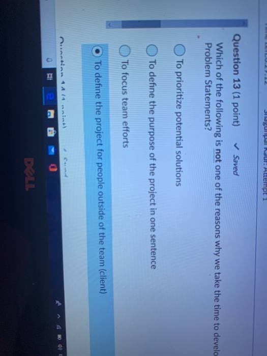 Bildgumpal Nur Attempt 1 Question 13 (1 point)