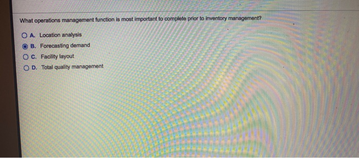 What operations management function is most