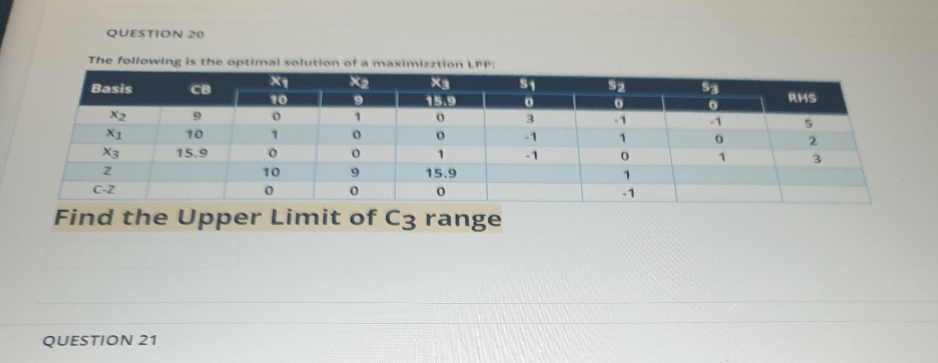just answer no need to solve QUESTION 20 S2 S3 S1