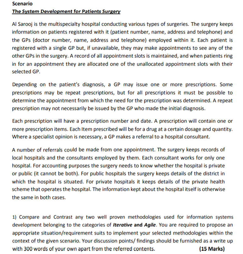 Scenario The System Development for Patients
