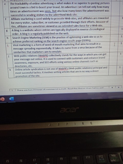 true false e f 1 8 1 h The trackability of online