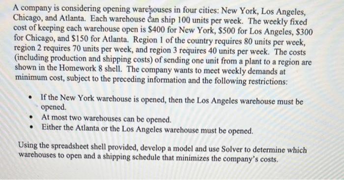 excel pls using this spreadsheet A company is