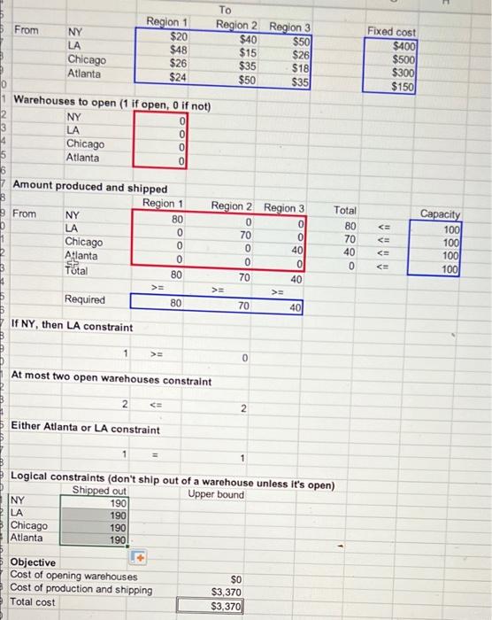 excel pls using this spreadsheet A company is