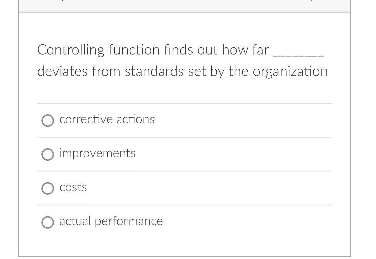 Controlling function finds out how far deviates