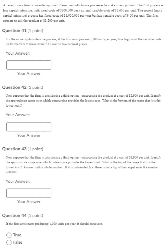 An electronics firm is considering two different