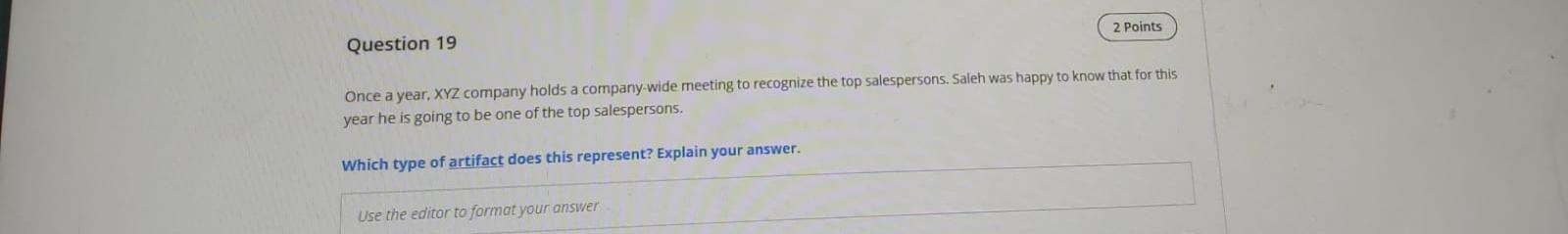 Question 17 2 Points Maram is a primary care