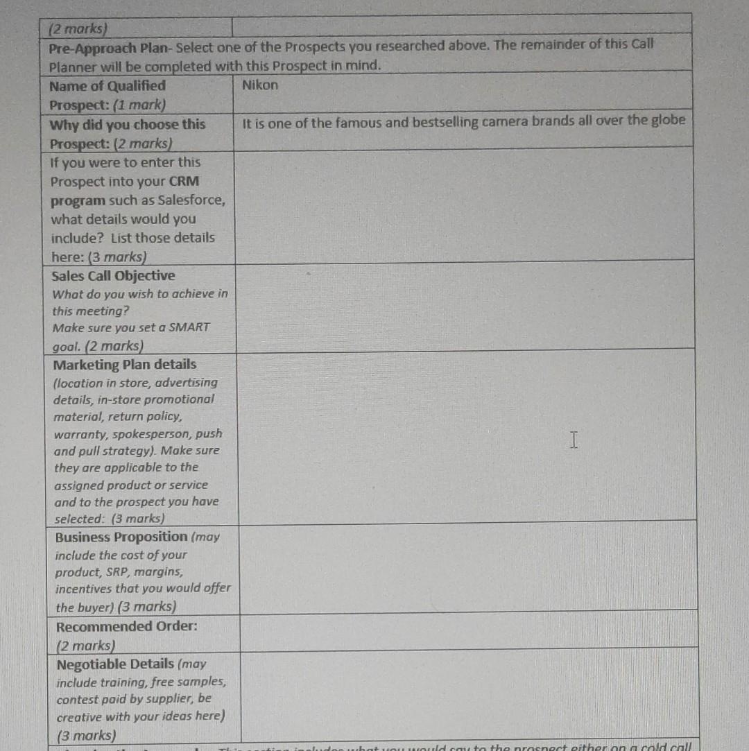 product : go pro camera need to fill the