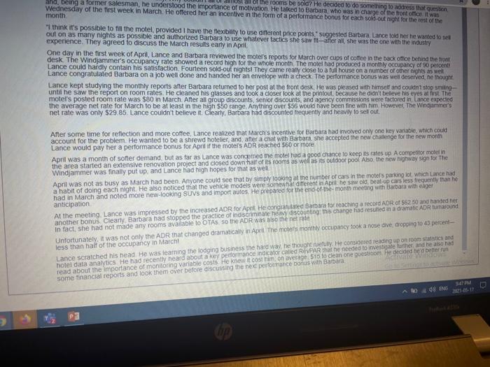 question from operation and finance Lance Wilkins