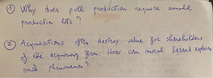 Why does pull production require small production