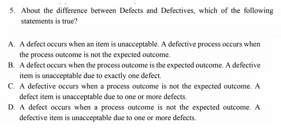 5. About the difference between Defects and
