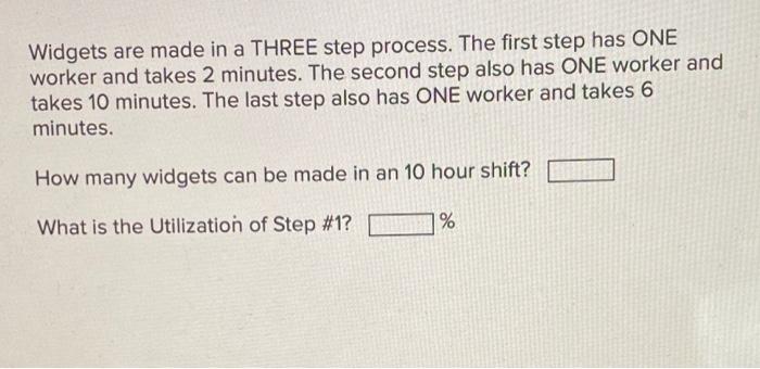 Widgets are made in a THREE step process. The