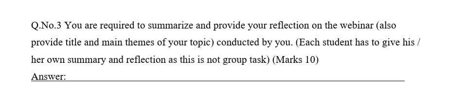 Need to answer this question with communication