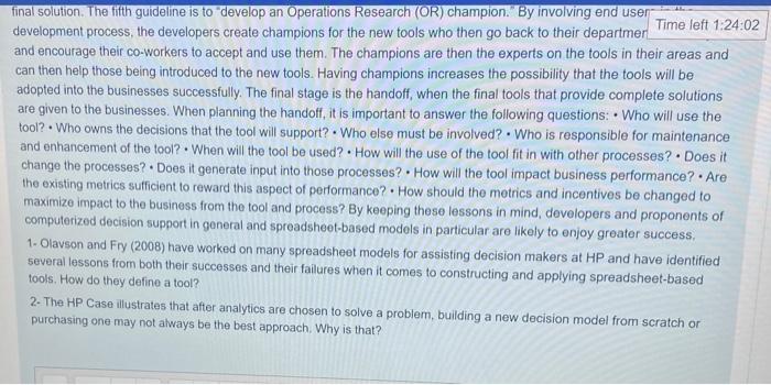 GUIG CUPCU wc Time left 1:24:29 Case: Decision