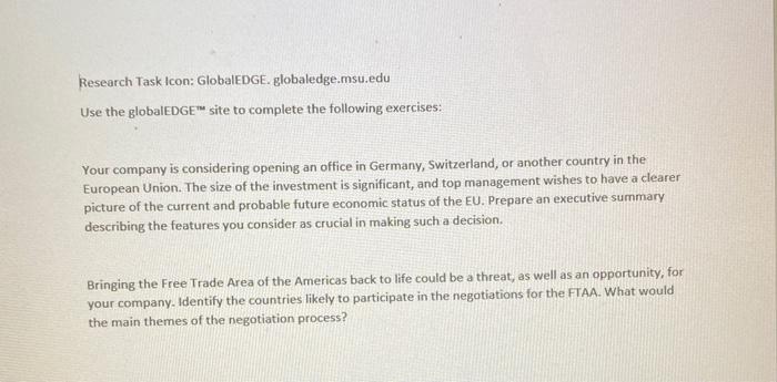 Research Task Icon: GlobalEDGE.