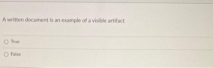 A written document is an example of a visible