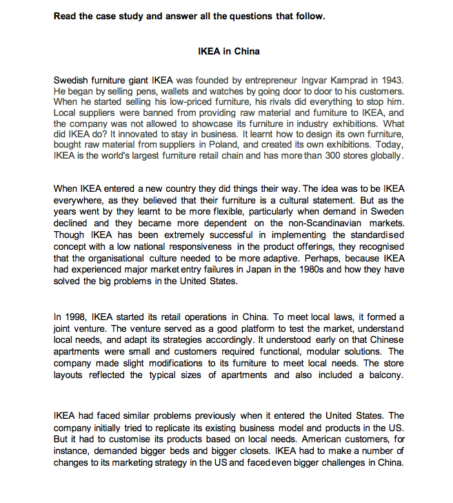 Based on the case study, describe the main