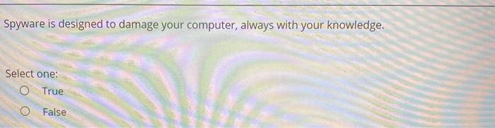 Spyware is designed to damage your computer,