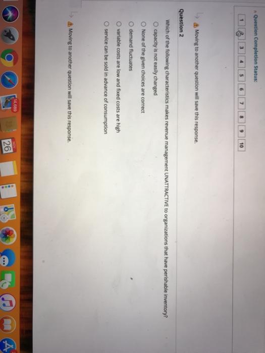 Question Completion Status: 1 3 4 5 6 10 Moving