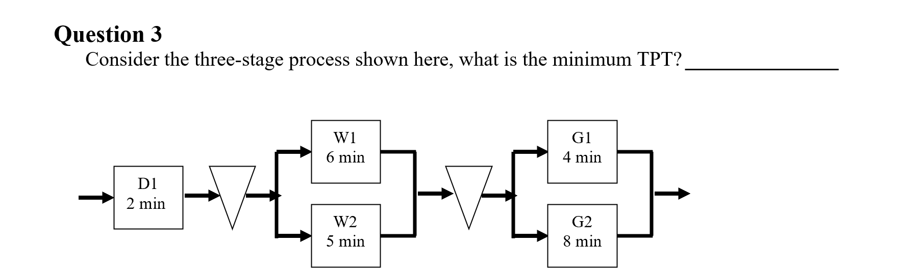 Question 3 Consider the three-stage process shown