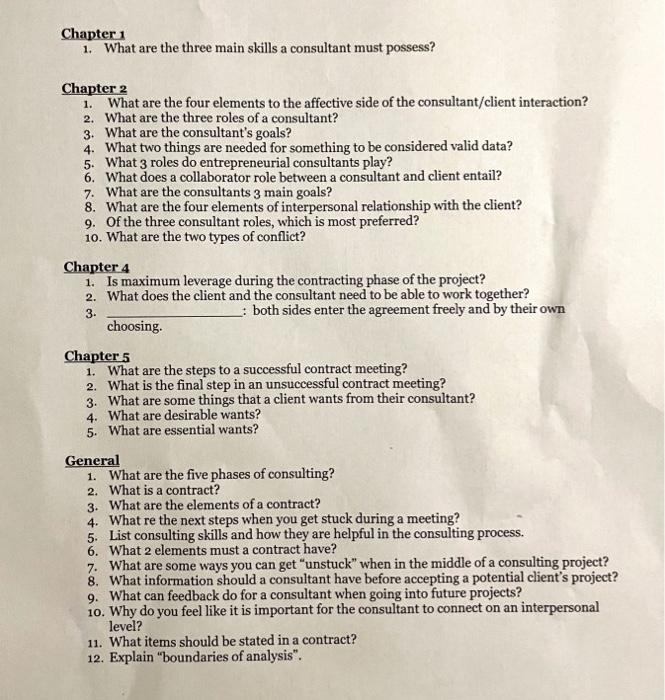 Chapter 1 1. What are the three main skills a