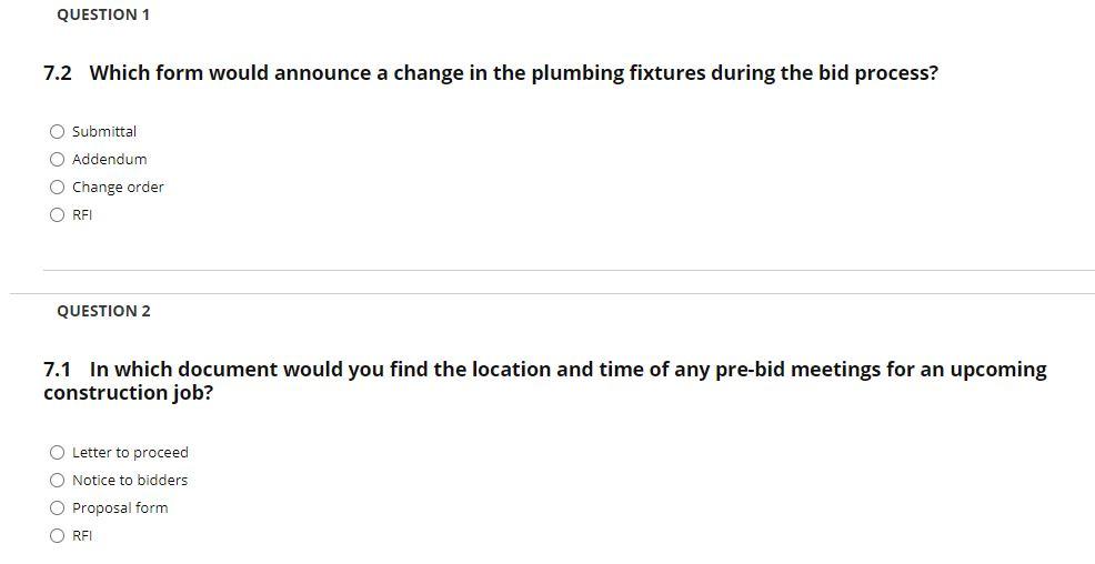 QUESTION 1 7.2 Which form would announce a change