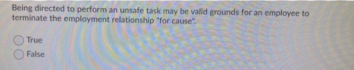 Being directed to perform an unsafe task may be