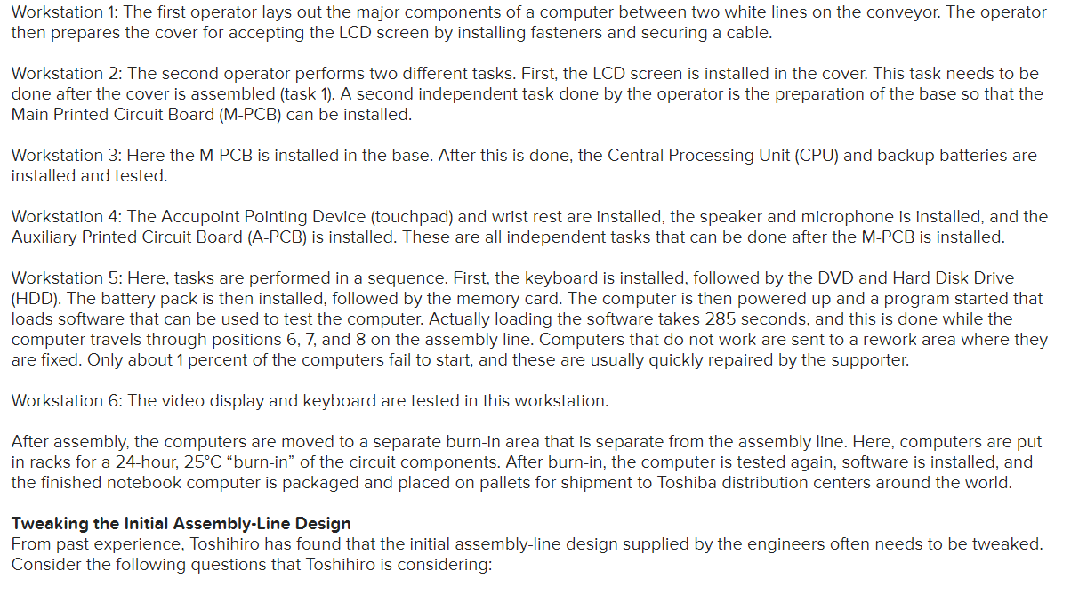 Toshiba's Notebook Computer Assembly Line
